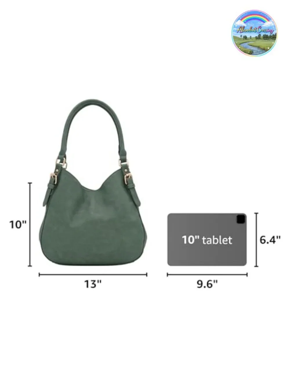 Lightweight Faux Leather 3 Compartment Hobo Bag with Gold-Tone Hardware
